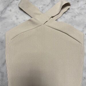Aritzia cream cropped halter